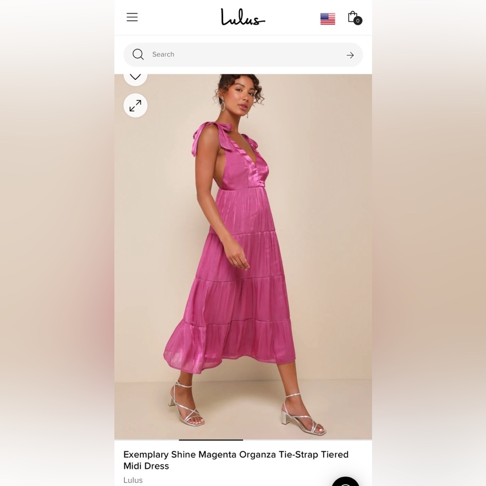 NWT Lulu’s Exemplary Shine Dress in Magenta, Size Medium